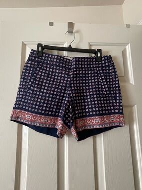 J. Crew Navy Printed Border-Trim Shorts